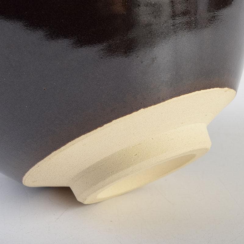 Mandai Sozan Baika Tenmoku Tea Bowl - Plum Blossom Copper Design with Shimizu Kosho Box