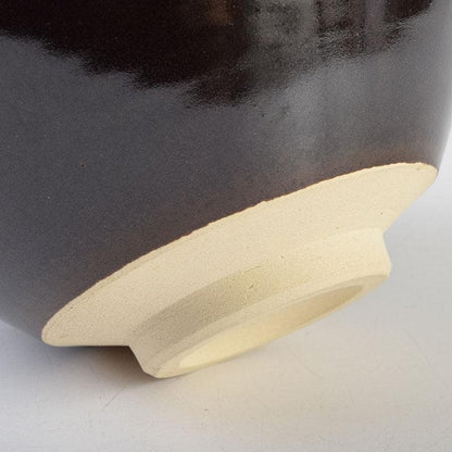 Mandai Sozan Baika Tenmoku Tea Bowl - Plum Blossom Copper Design with Shimizu Kosho Box
