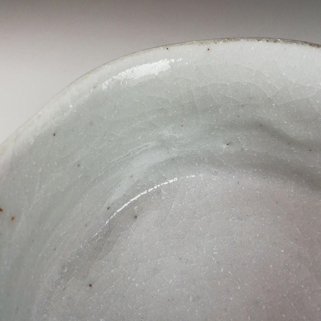 Shino Ware Tea Bowl by Kato Sho - Mino White Glaze Matcha Chawan with Signed Box