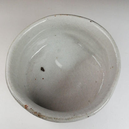 Shino Ware Tea Bowl by Kato Sho - Mino White Glaze Matcha Chawan with Signed Box