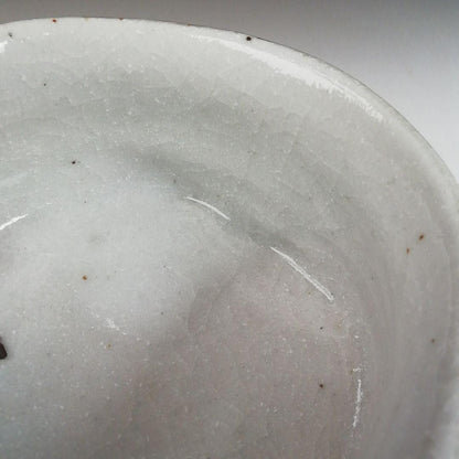 Shino Ware Tea Bowl by Kato Sho - Mino White Glaze Matcha Chawan with Signed Box
