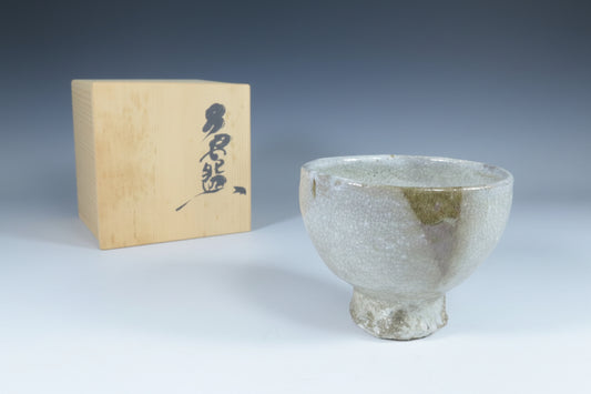 Ido-style Tea Bowl with Crackle Glaze - Korean Inspired Japanese Chawan with Signed Box