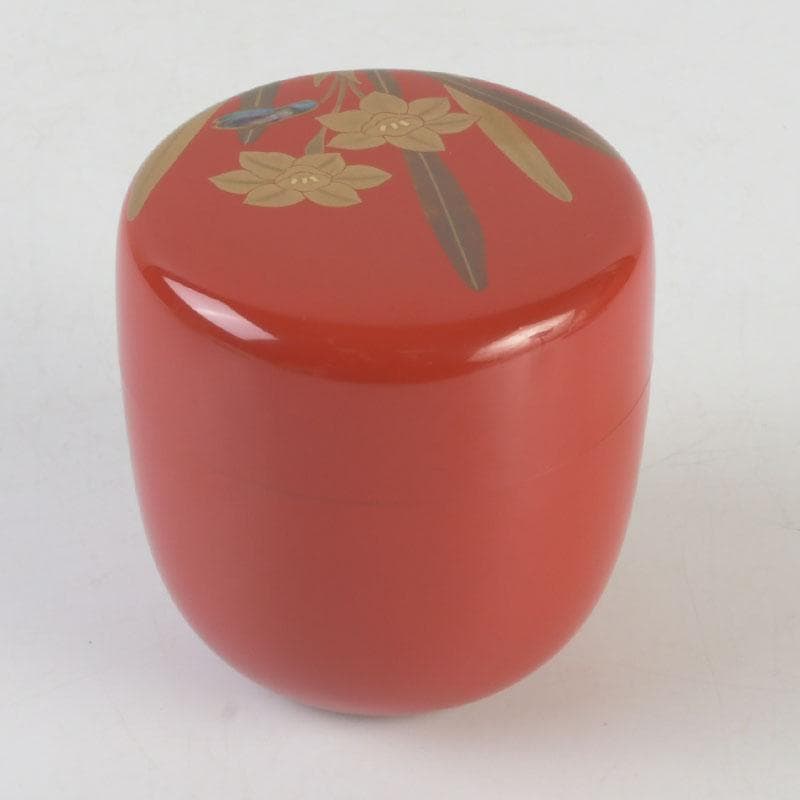 Narcissus Suisen Maki-e O-Natsume Tea Caddy by Sakashita Yuho Yamanaka-nuri