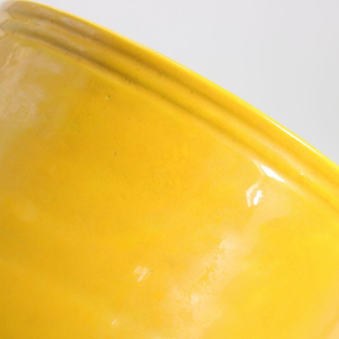 Yellow Kochi Ware Mizusashi Water Jar with Arai-iso Carp Design — Seizan Mark, Japanese Tea Ceremony