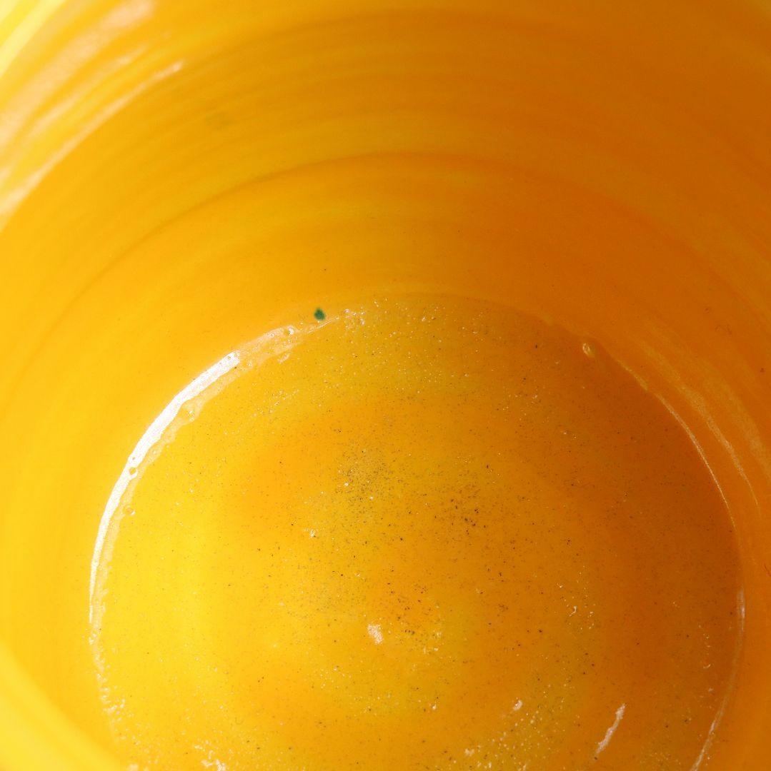 Yellow Kochi Ware Mizusashi Water Jar with Arai-iso Carp Design — Seizan Mark, Japanese Tea Ceremony