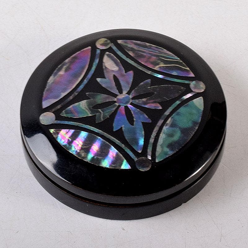 Tokuyama Yutetsu Aogai Shippo Kogo Mother-of-Pearl Incense Container