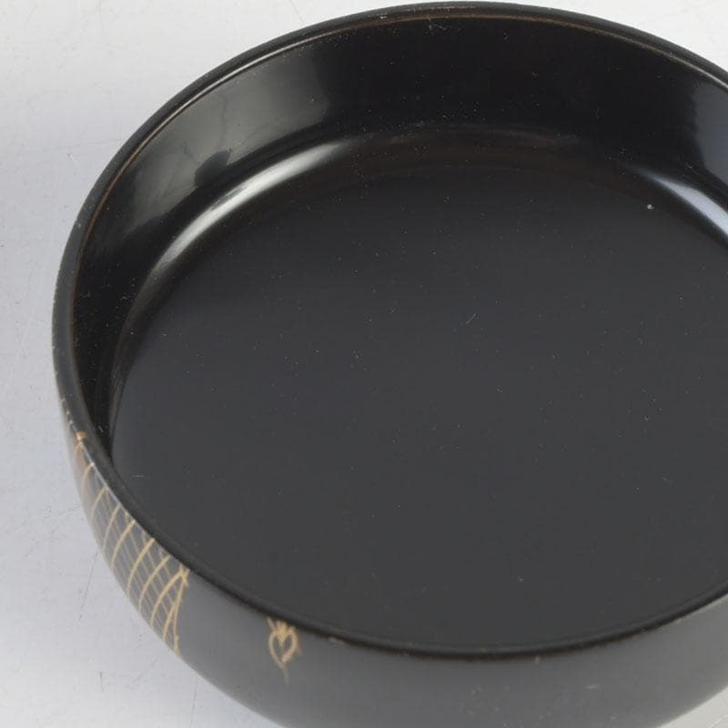 Japanese Lacquer Natsume Tea Caddy — Hoshiami Drying Nets Maki-e on Black Urushi | Tsubota Haruhiko | Tomobako