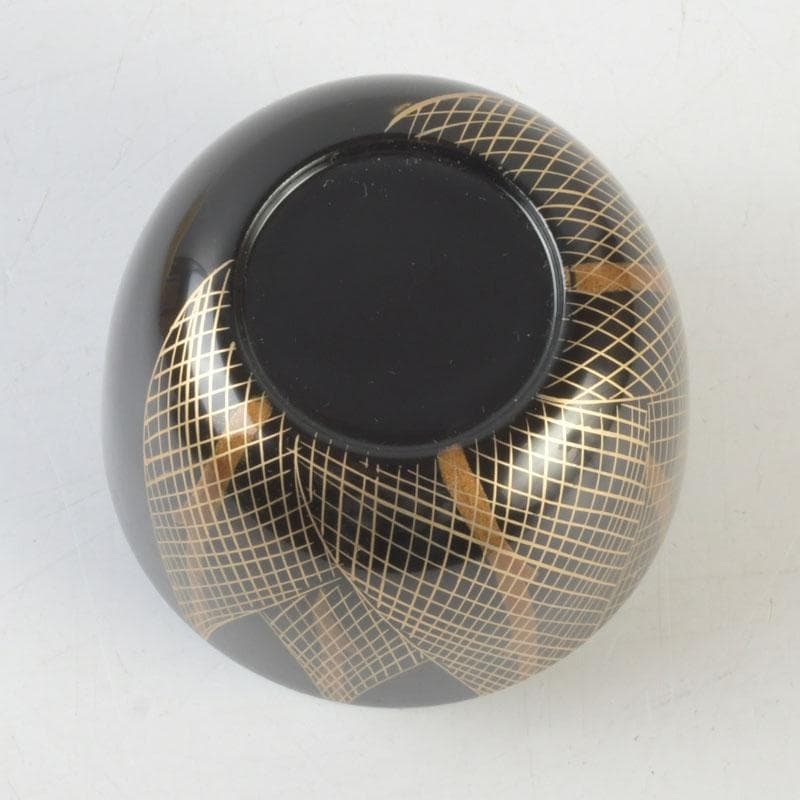 Japanese Lacquer Natsume Tea Caddy — Hoshiami Drying Nets Maki-e on Black Urushi | Tsubota Haruhiko | Tomobako