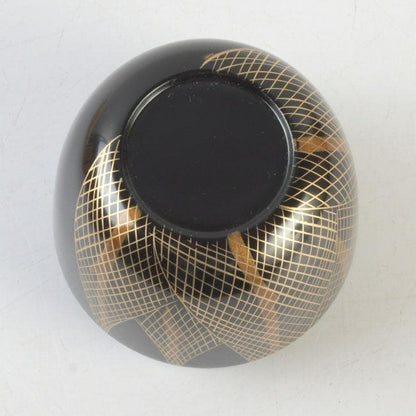 Japanese Lacquer Natsume Tea Caddy — Hoshiami Drying Nets Maki-e on Black Urushi | Tsubota Haruhiko | Tomobako