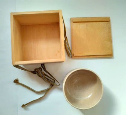 Takemura Rizaemon — E-Karatsu Tea Bowl with Pine Iron Painting and Dripping White Glaze
