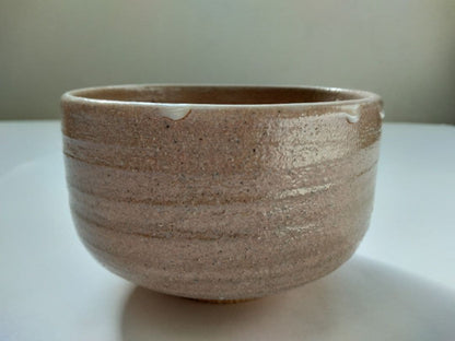 Takemura Rizaemon — E-Karatsu Tea Bowl with Pine Iron Painting and Dripping White Glaze