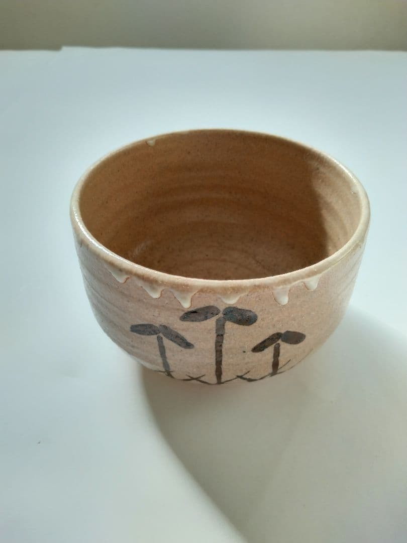 Takemura Rizaemon — E-Karatsu Tea Bowl with Pine Iron Painting and Dripping White Glaze