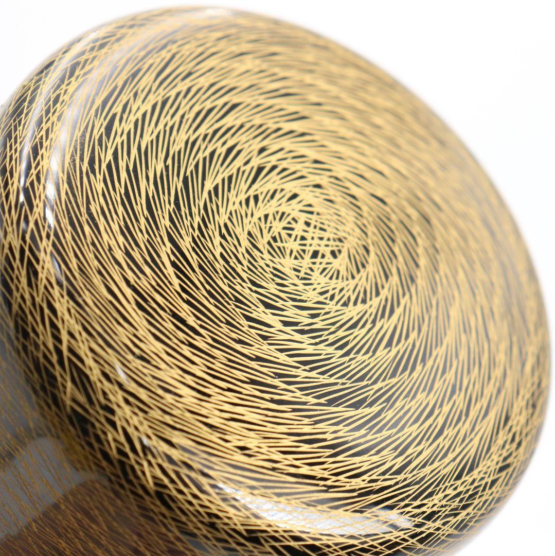 Yamazaki Tatsuji Matsuba Chinkin Chū-Natsume — Wajima-nuri Gold Pine Needle Tea Caddy