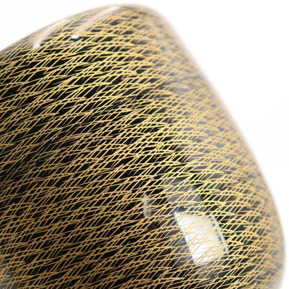 Yamazaki Tatsuji Matsuba Chinkin Chū-Natsume — Wajima-nuri Gold Pine Needle Tea Caddy