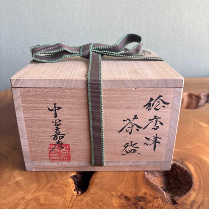 Nakazato Yoshitaka Karatsu Chawan — Iron Painting, Signed Box