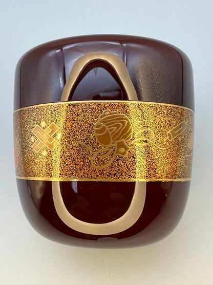 Takara-zukushi Natsume by Oya Yoshio – Japanese Tea Caddy – Treasure Makie – Japan