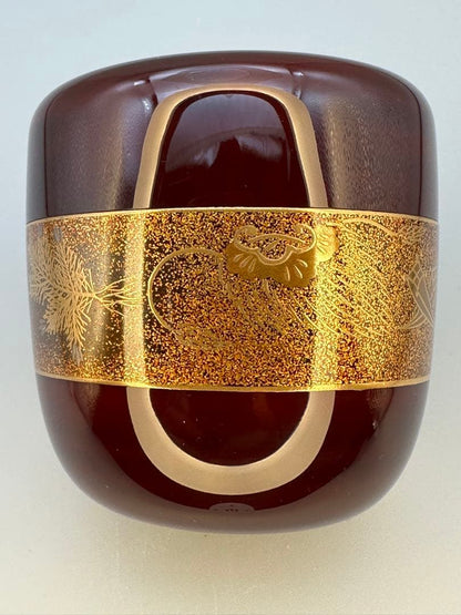 Takara-zukushi Natsume by Oya Yoshio – Japanese Tea Caddy – Treasure Makie – Japan