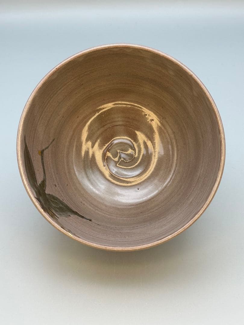 Kenzan-Style Crane Tea Bowl by Tanaka Juho - Gold Silver Pine Chawan with Signed Box