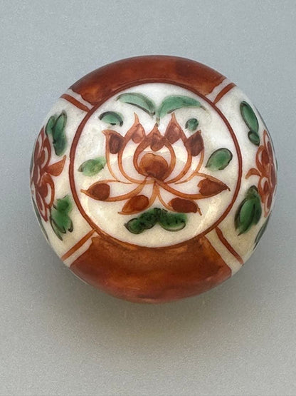 Aka-gosu Floral Kogo by Kawase Takeharu — Porcelain Incense Container