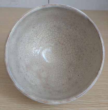 12th Tahara Tobei Hagi Kannyu Chawan - Tall Cylindrical Tea Bowl with Signed Box
