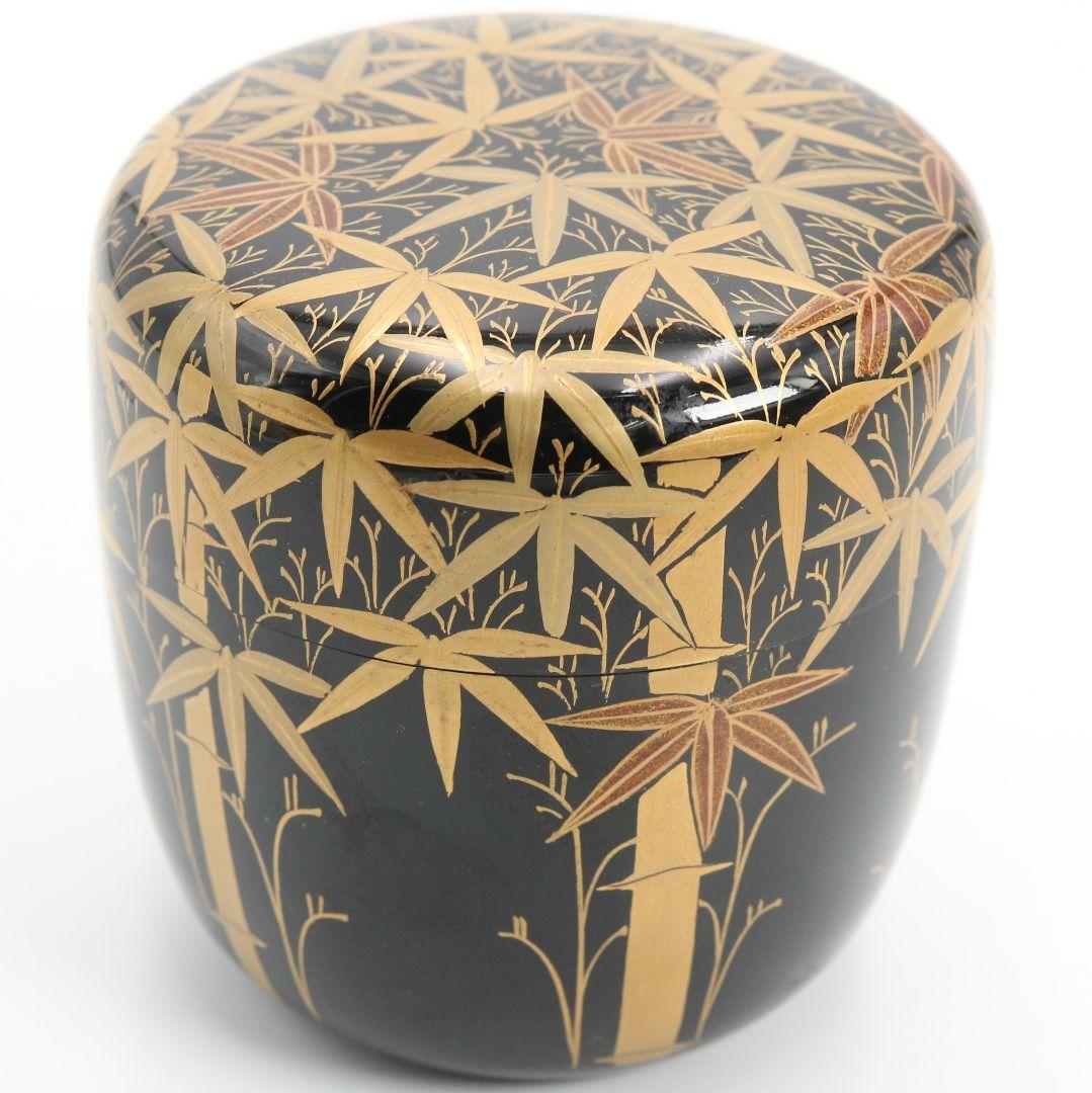 So-Chikurin Bamboo Maki-e O-Natsume by Yoshida Shoun - Gold Lacquer Tea Caddy
