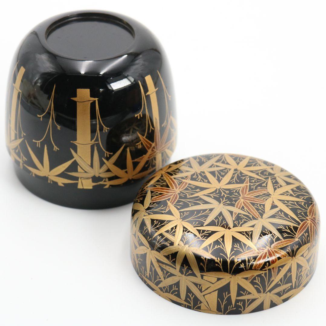 So-Chikurin Bamboo Maki-e O-Natsume by Yoshida Shoun - Gold Lacquer Tea Caddy