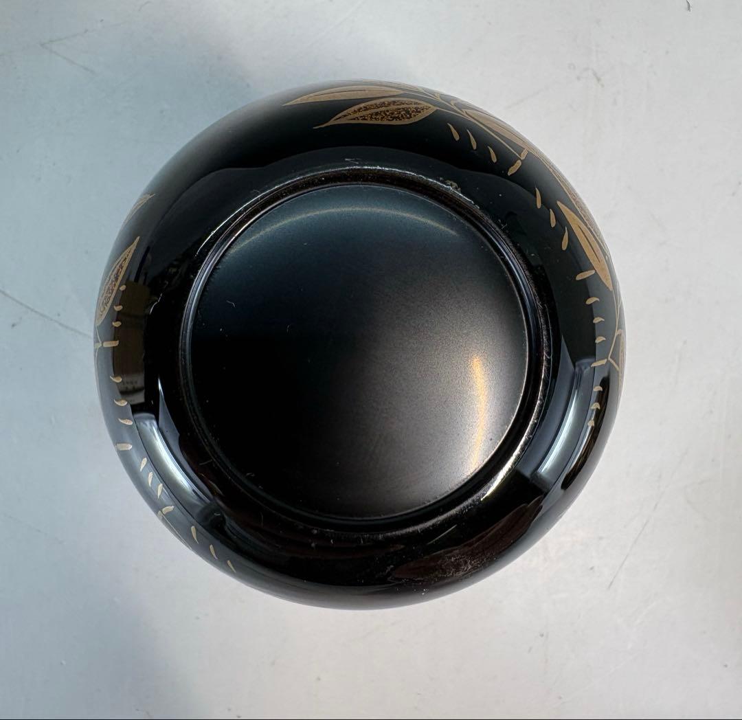 Tada Chuun | Sasa-tsuyu Maki-e Chu-Natsume — Black Lacquer Tea Caddy with Bamboo Dew