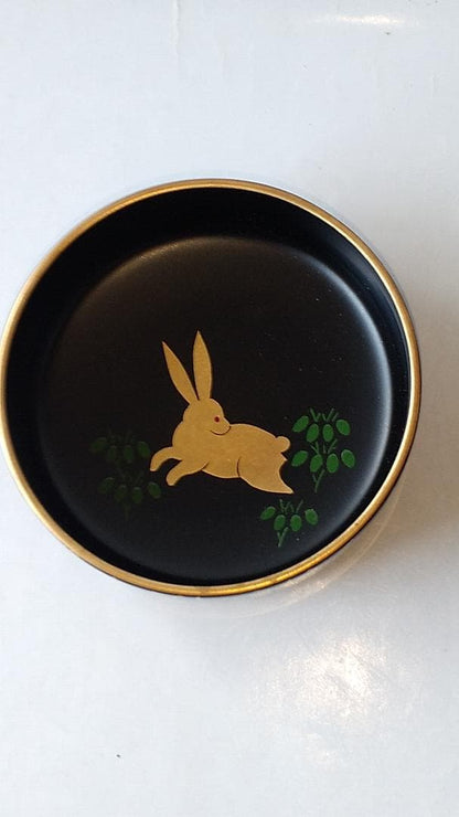 Nakamura Kosai Gold Maki-e Natsume 'Autumn Grasses and Rabbit' - Lacquer Tea Caddy