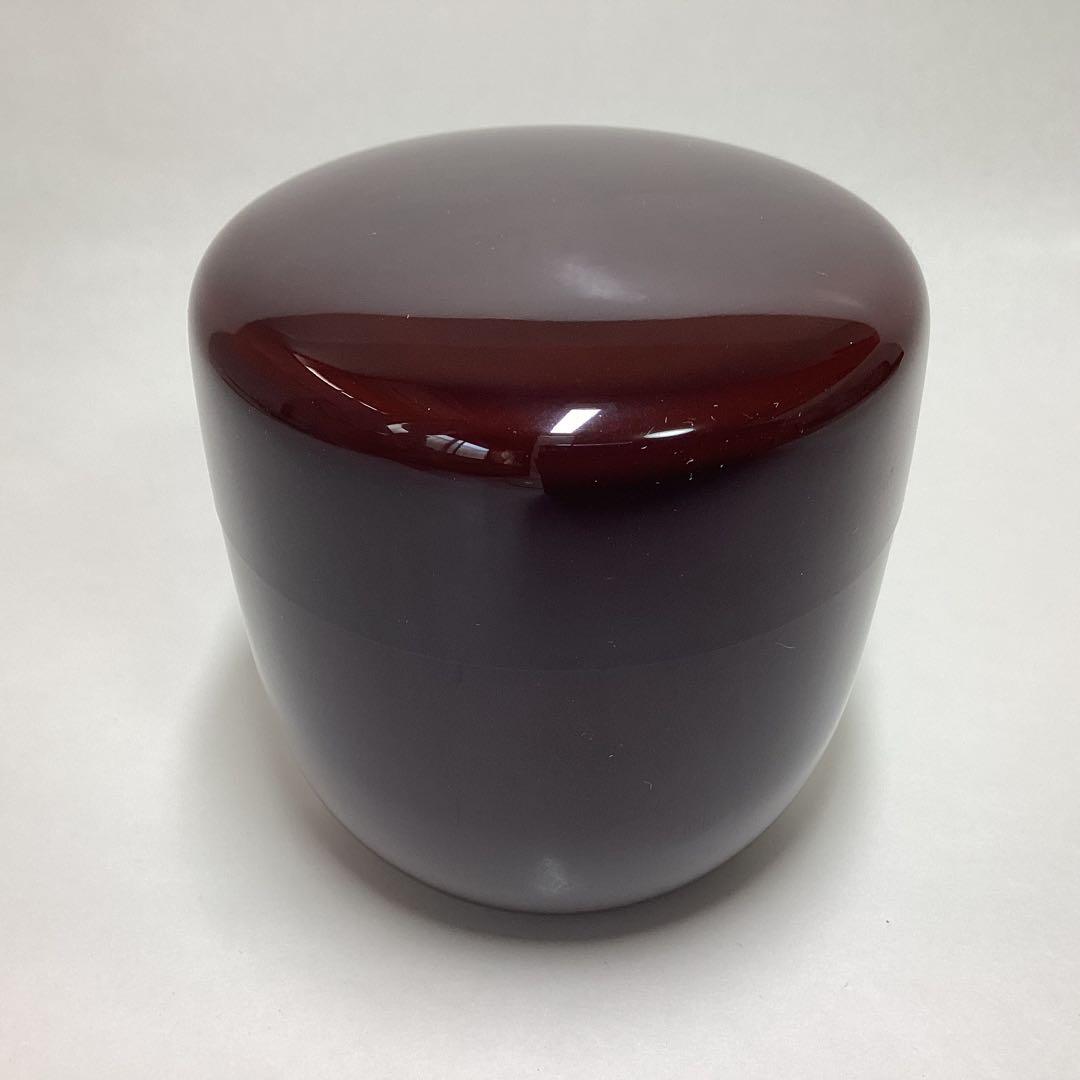 Japanese Tamenuri Lacquer Natsume Tea Caddy with Kyoraku Maki-e Landscape, Signed Nakamura Soetsu, Kyoto Urushi Art with Tomobako