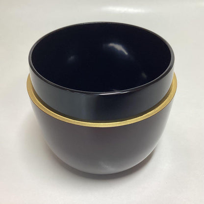 Japanese Tamenuri Lacquer Natsume Tea Caddy with Kyoraku Maki-e Landscape, Signed Nakamura Soetsu, Kyoto Urushi Art with Tomobako