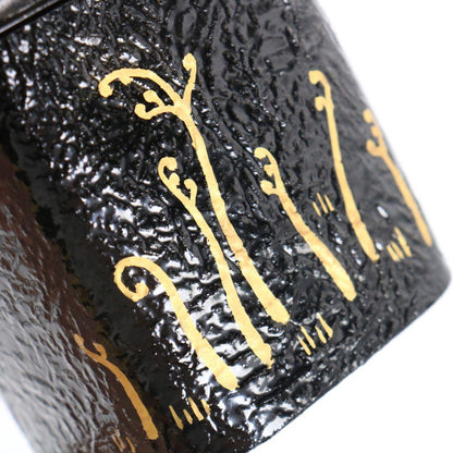 Black Ikkan-bari Yoshinoyama Maki-e Tea Caddy by Nakamura Soetsu with Signed Box