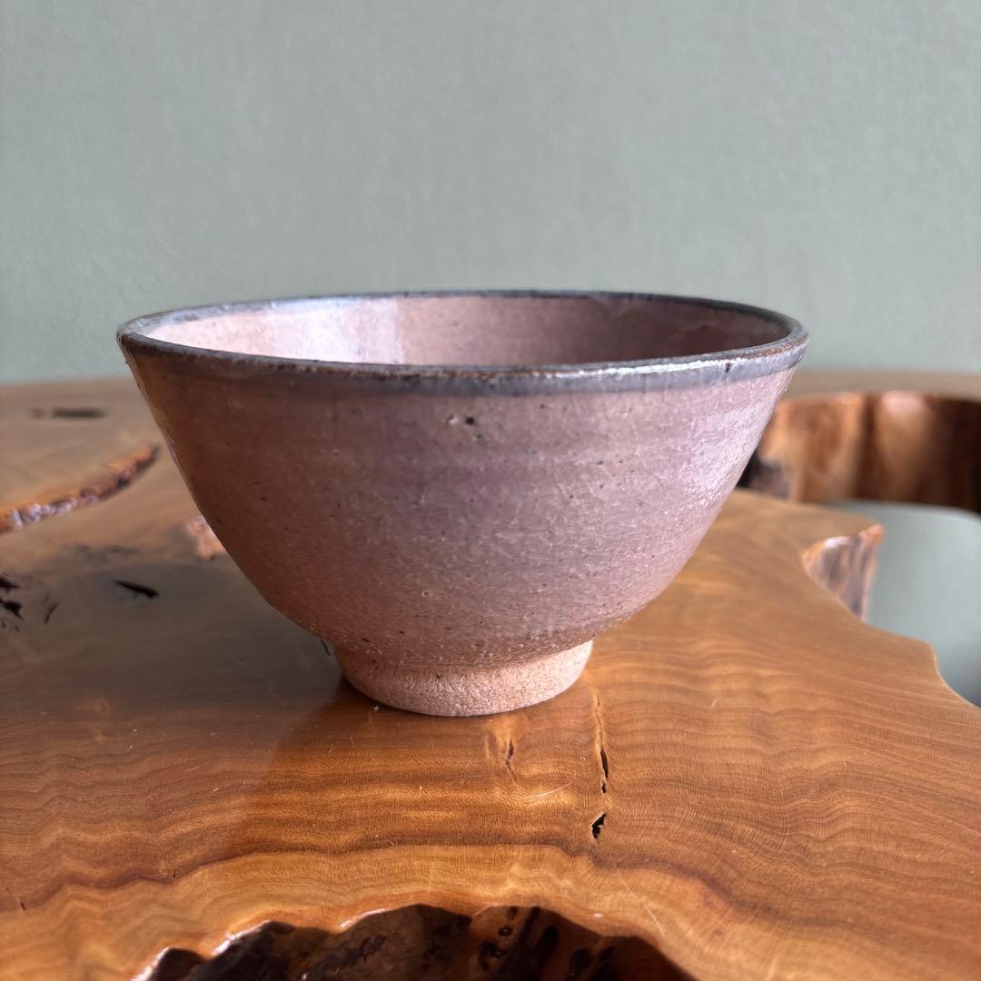 Tea Bowl by Mikami Takeshi | White Glaze Drip | Pink Clay Body | Wide Open Chawan with Signed Box