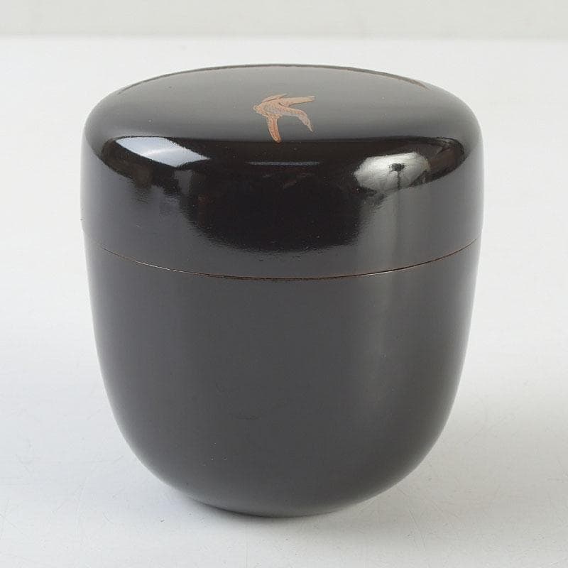 Sōkō Moon and Swallow Gold Maki-e Chu-Natsume with Kakitsuke Box