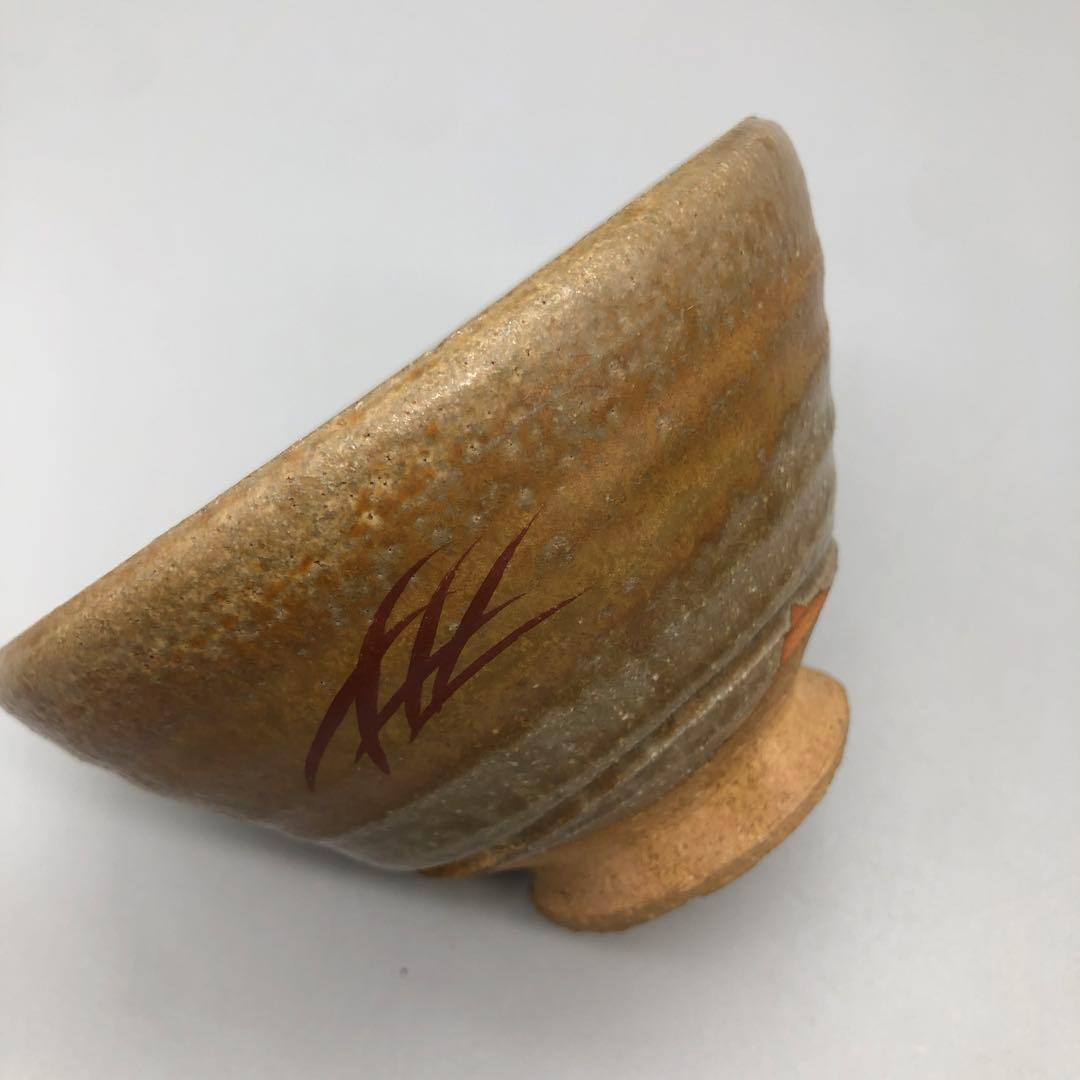 Irabo Akae Tea Bowl "Kareno" by Suzuki Hachiro - Seto Ware Chawan with Iron Painted Reeds