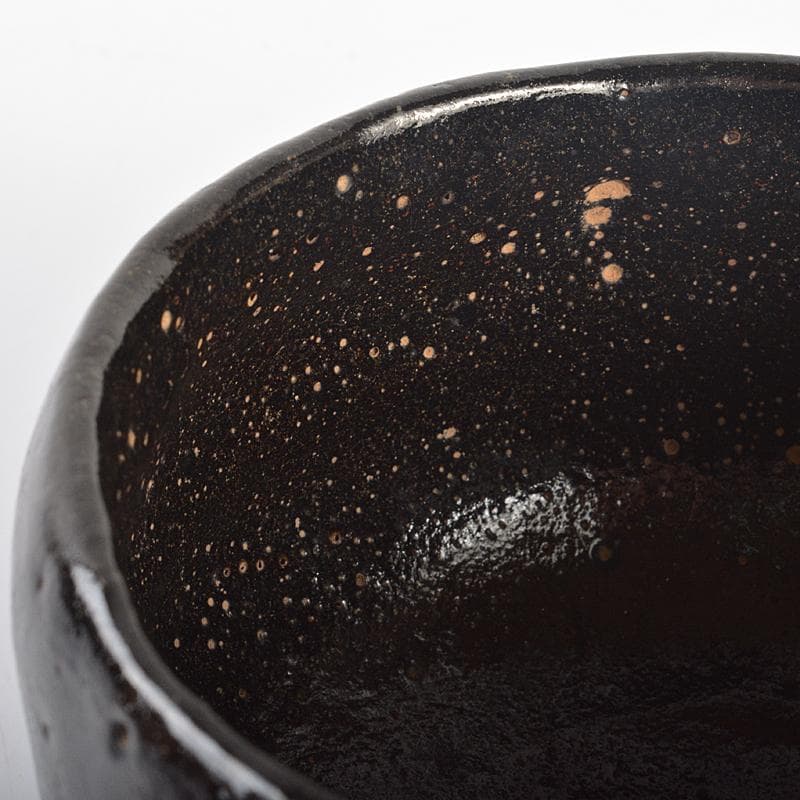 Kuro-Raku Chawan by Raku Kichizaemon — Black Raku Tea Bowl with Signed Tomobako and Shifuku