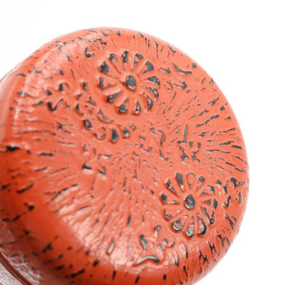 Kamakura-bori Chrysanthemum Chu-Natsume by Tanaka Kenchi - Carved Lacquer Tea Caddy