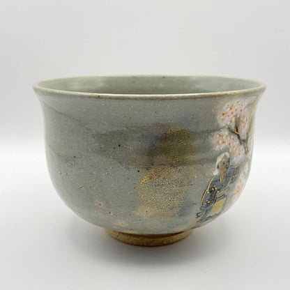 Hanasaka Jiisan Bowl by Terao Tozo – Kenzan Style Chawan – Sakura Art – Japan
