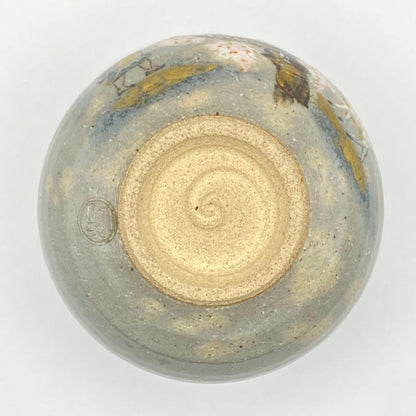 Hanasaka Jiisan Bowl by Terao Tozo – Kenzan Style Chawan – Sakura Art – Japan
