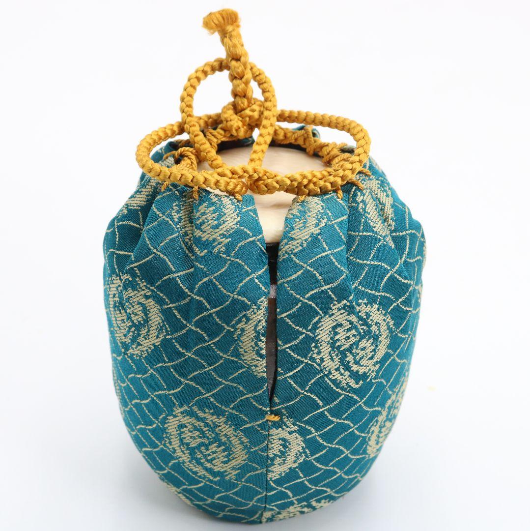 Katatsuki Tea Caddy After the Famous 'Hatsuhana' — Shoryuji Kiln, with Silk Shifuku & Tomobako