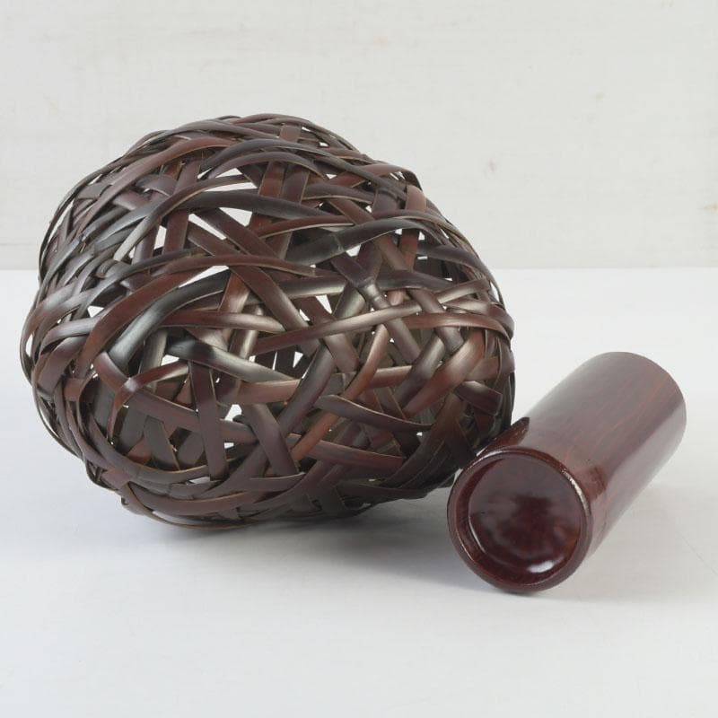 Hovibi Bamboo Flower Basket by Chikuhou Antique Craft Decor