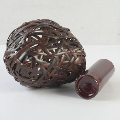 Hovibi Bamboo Flower Basket by Chikuhou Antique Craft Decor