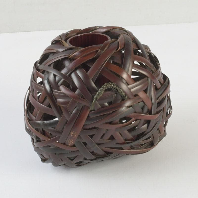 Hovibi Bamboo Flower Basket by Chikuhou Antique Craft Decor