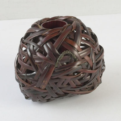Hovibi Bamboo Flower Basket by Chikuhou Antique Craft Decor
