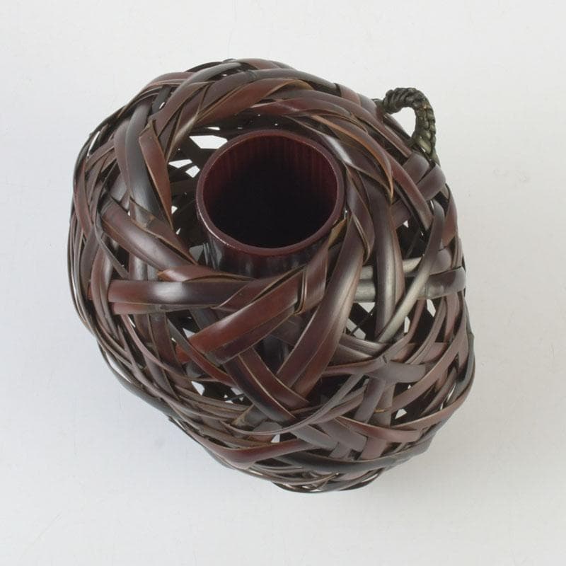 Hovibi Bamboo Flower Basket by Chikuhou Antique Craft Decor