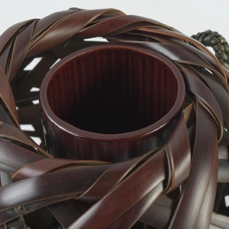 Hovibi Bamboo Flower Basket by Chikuhou Antique Craft Decor