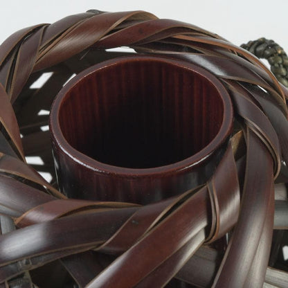 Hovibi Bamboo Flower Basket by Chikuhou Antique Craft Decor