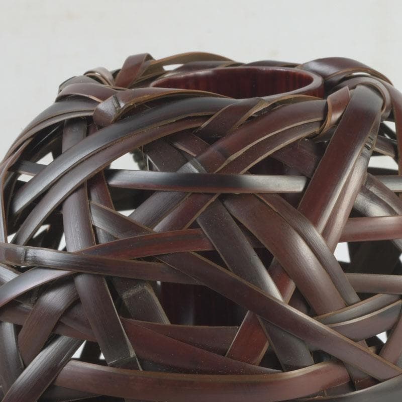 Hovibi Bamboo Flower Basket by Chikuhou Antique Craft Decor