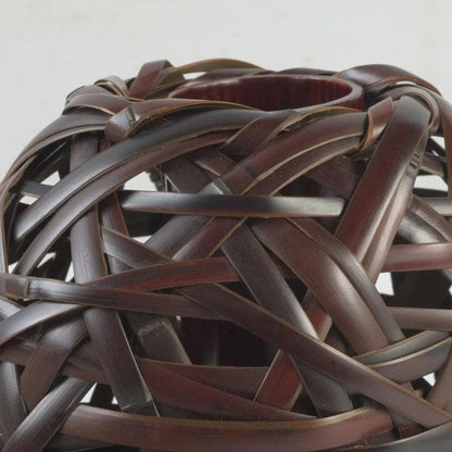 Hovibi Bamboo Flower Basket by Chikuhou Antique Craft Decor
