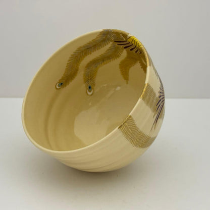 Awata-yaki Phoenix Tea Bowl by Yasuda Hiroto — Kagiya Kiln Gold Houou Chawan with Tomobako