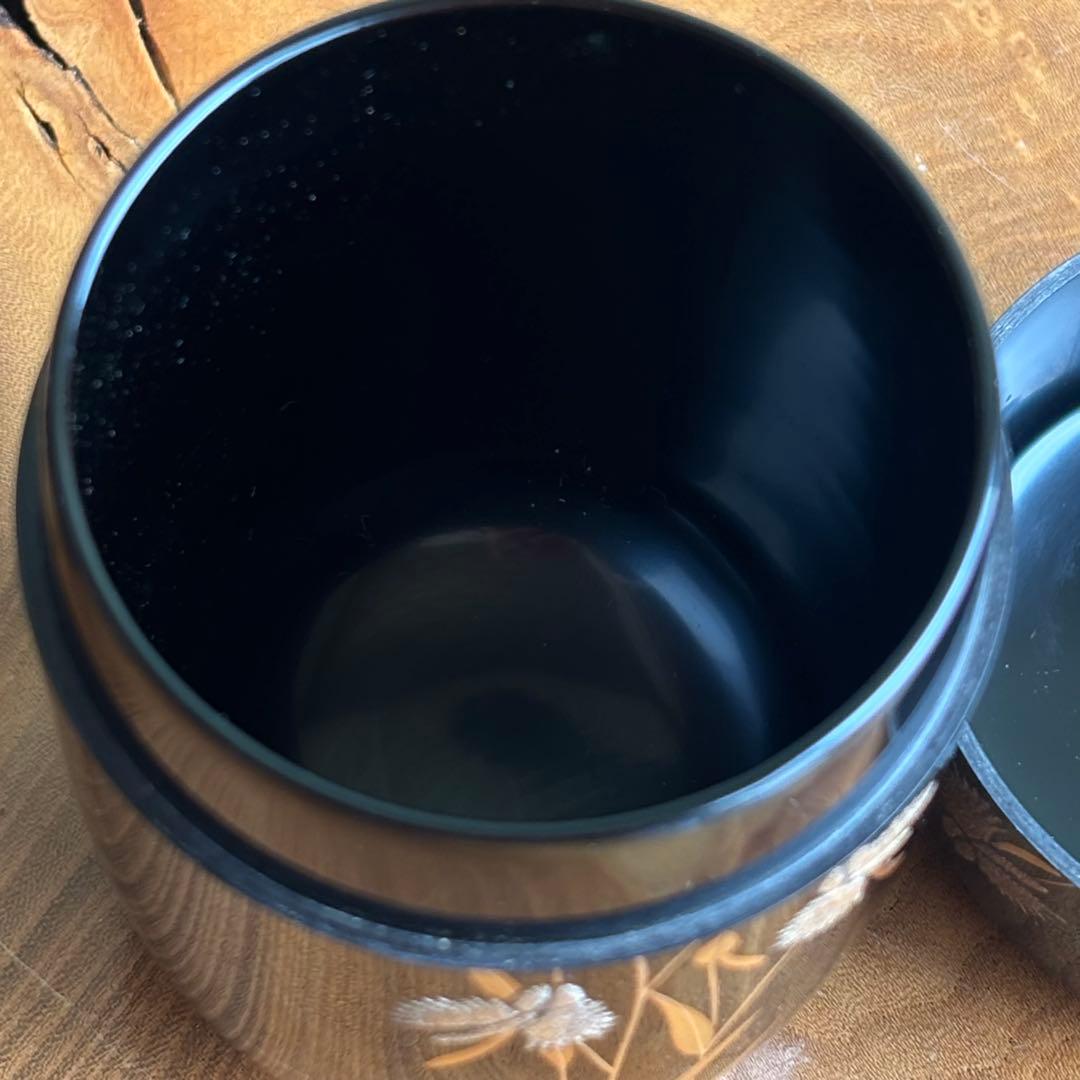 Izutsu Hosai | Naga-natsume Tall Tea Caddy | Sagiso Fringed Orchid Maki-e | Black Lacquer | Signed Box